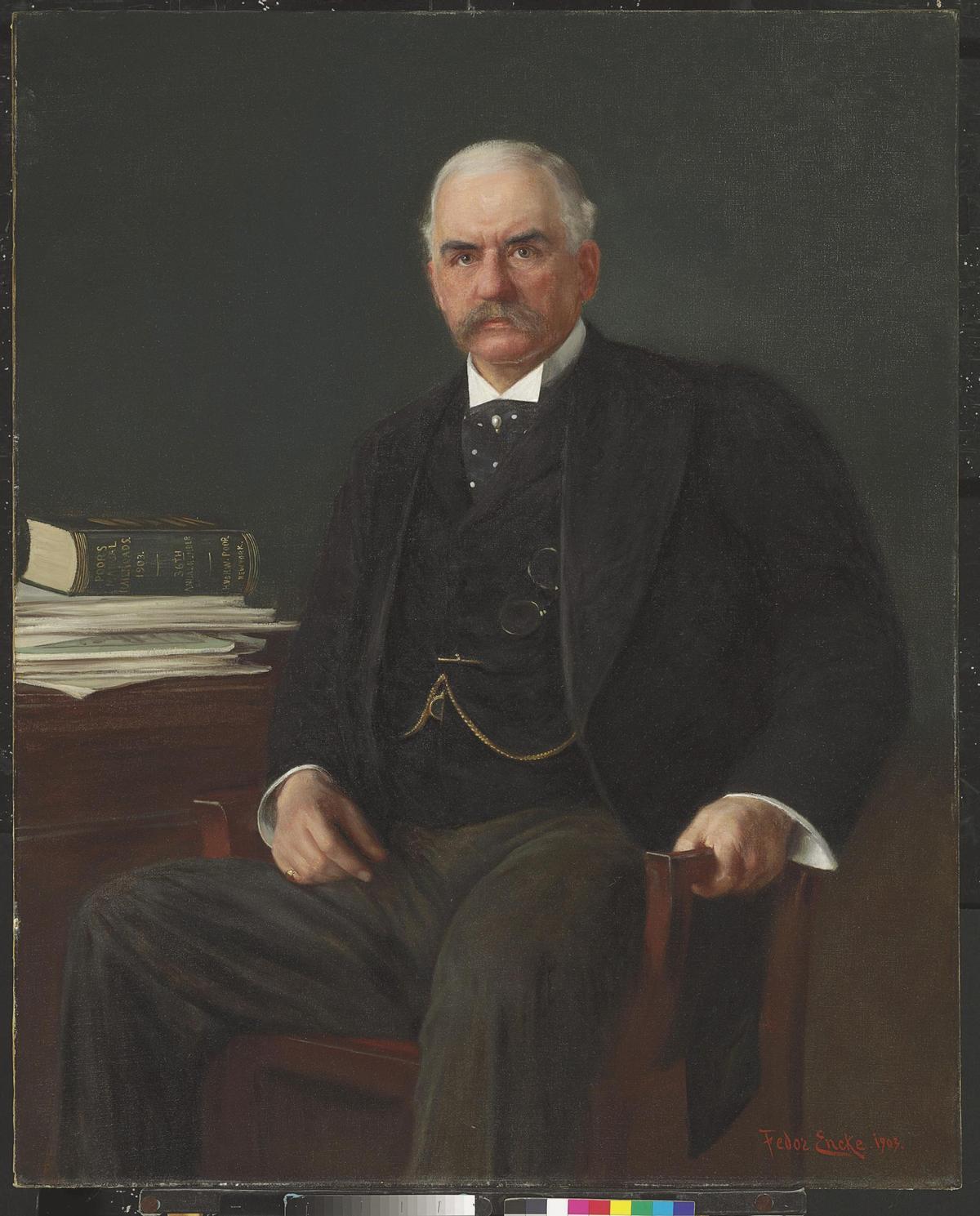 John Pierpont Morgan, el fundador de JP Morgan, retratado por Fedor Encke en 1903