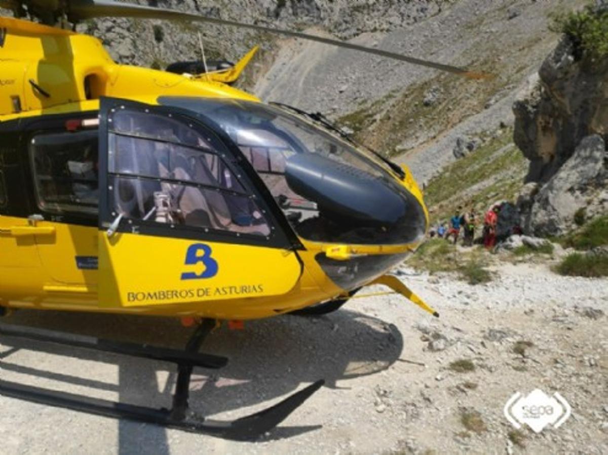 Un rescate en la ruta del Cares, el pasado mes de julio.