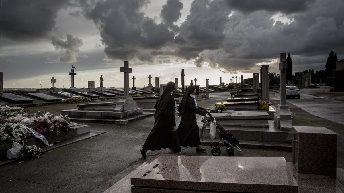 El cementerio de Montjuïc, ayer.