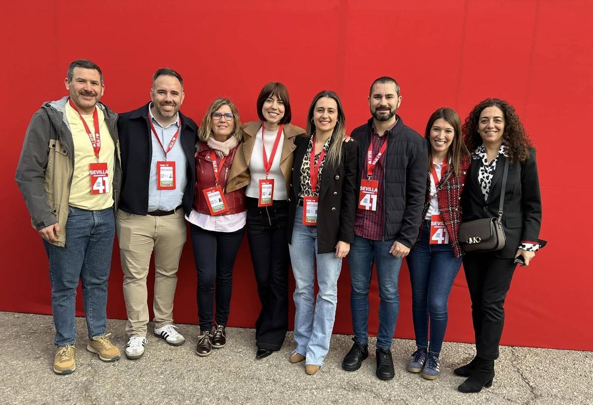 Los socialistas castellonenses junto a Diana Morant durante el congreso de Sevilla