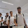Expedición del Córdoba CF en el Aeropuerto de la ciudad, en su viaje a Gijón, esta temporada.