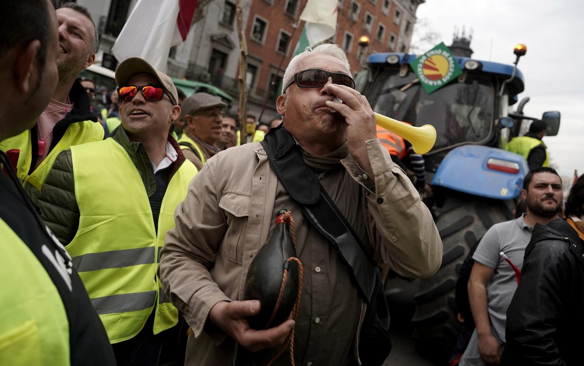 Manifestación de agricultores en Madrid, en imágenes