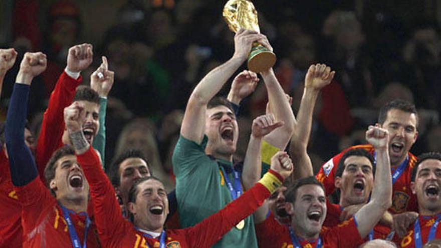 España celebra el Mundial de 2010