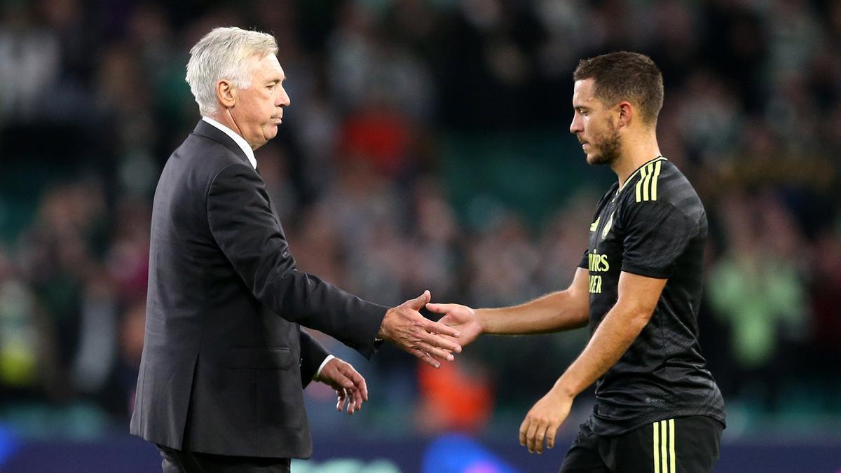 Carlo Ancelotti y Eden Hazard, imagen de archivo.