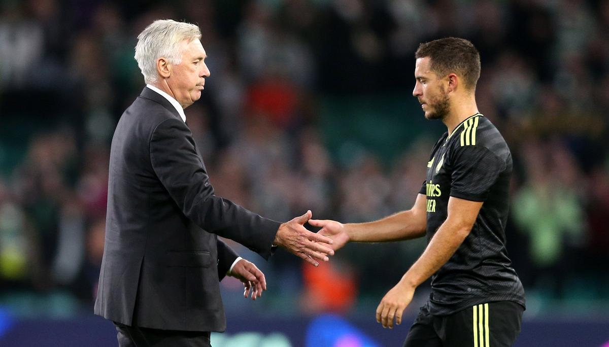 Carlo Ancelotti y Eden Hazard, imagen de archivo.