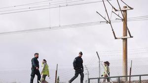 Inspección ocular sobre la zona del accidente en Adamuz.