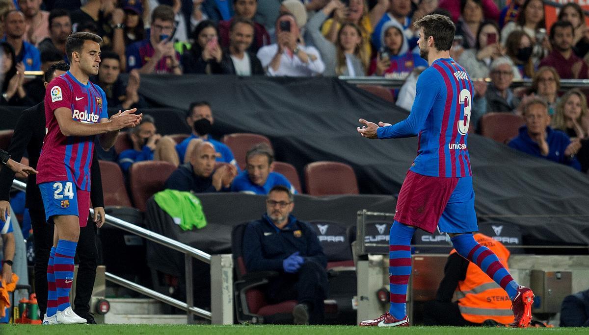 Eric Garcia sustituye a Gerard Piqué en el partido ante el Mallorca.