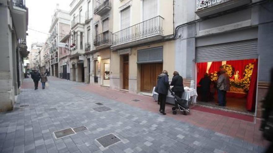 La calle Hort dels Frares de Alzira, en la que se ubica el dosel dedicado a Sant Antoni.