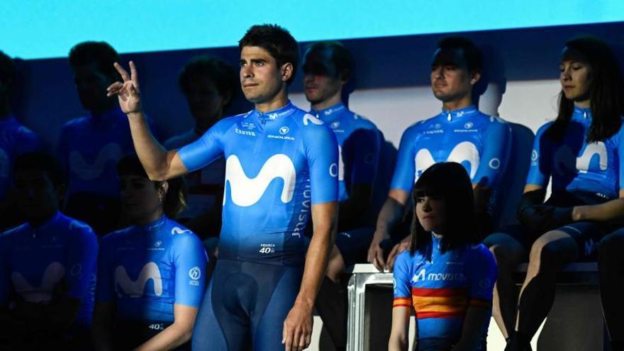 Mikel Landa durante la presentación del Movistar Team 2019.