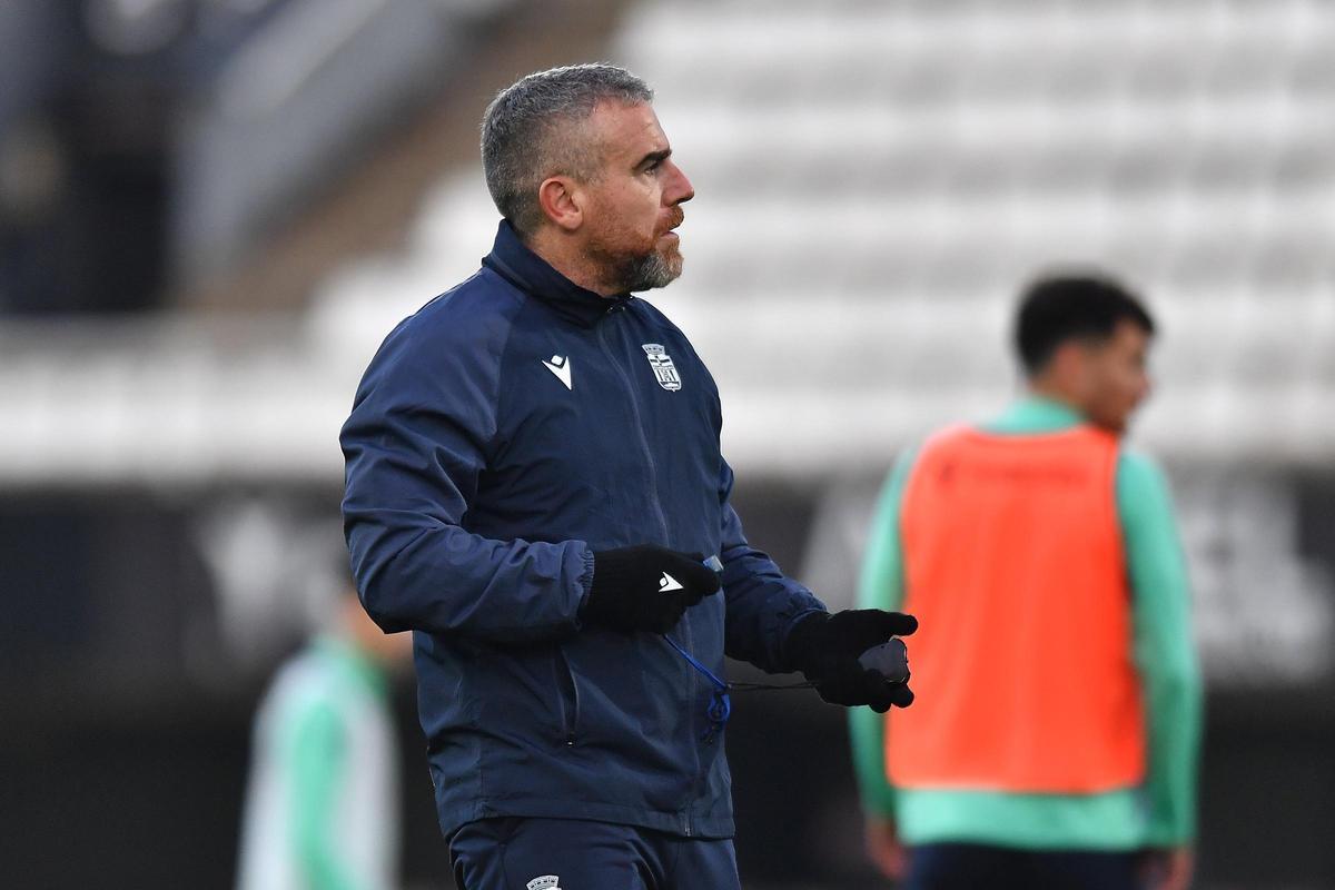 Javi Rey, durante un entrenamiento de esta semana