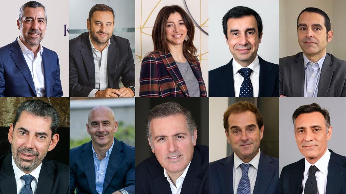 De izq. a dch. y de arriba a abajo: Rui Meneses (Kronos Homes), Raúl Guerrero (Gestilar), Patricia Hernández (Vía Ágora), Víctor Pérez (ASG Homes), Vicenç Topas (Premier España), José Carlos Saz (Habitat Inmobiliaria), Jorge Pérez de Leza (Metrovacesa), David Martínez (Aedas Homes), Borja García-Egotxeaga (Neinor Homes) e Ignacio Moreno (Aurquia)