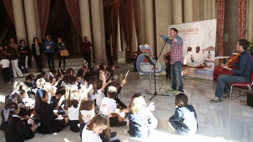 Taller infantil celebrado ayer en Vigo // Adrián Irago