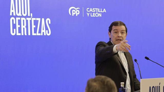 Alfonso Fernández Mañueco durante el acto de inicio de campaña celebrado ayer en Salamanca.