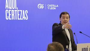 Alfonso Fernández Mañueco durante el acto de inicio de campaña celebrado ayer en Salamanca. | DAVID ARRANZ
