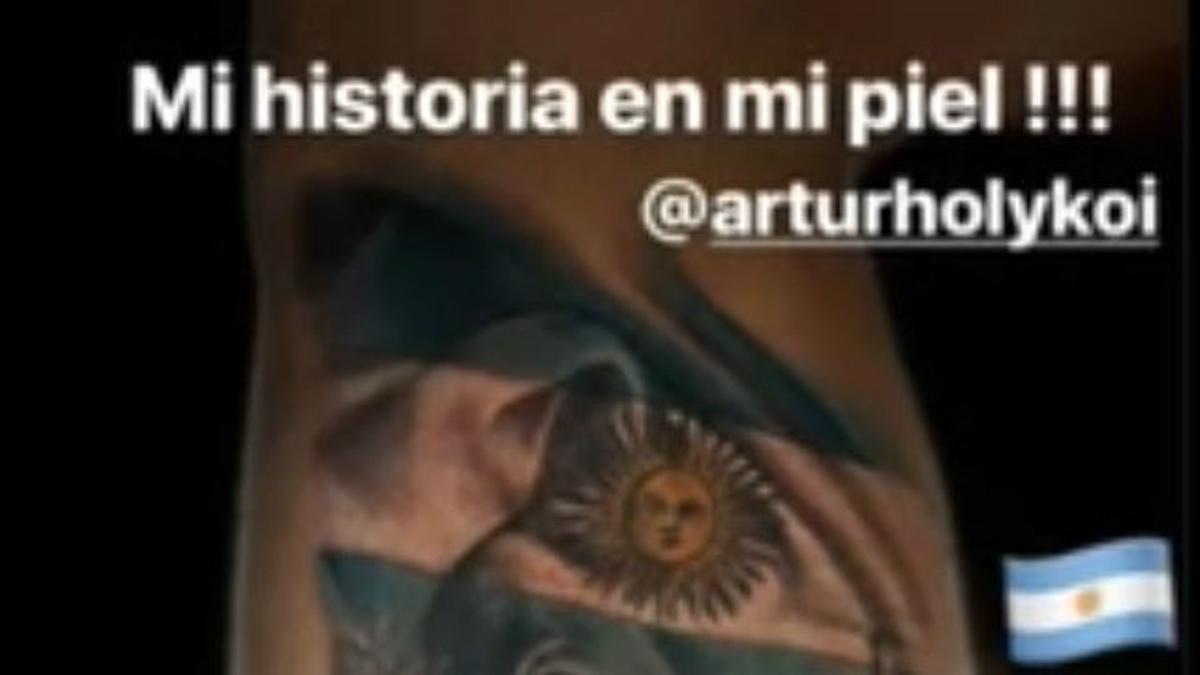 Di María se ha tatuado la bandera de Argentina