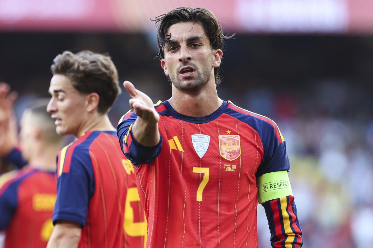 Ferran Torres celebra su gol en el amistoso España-Irak previo al Mundial 2026
