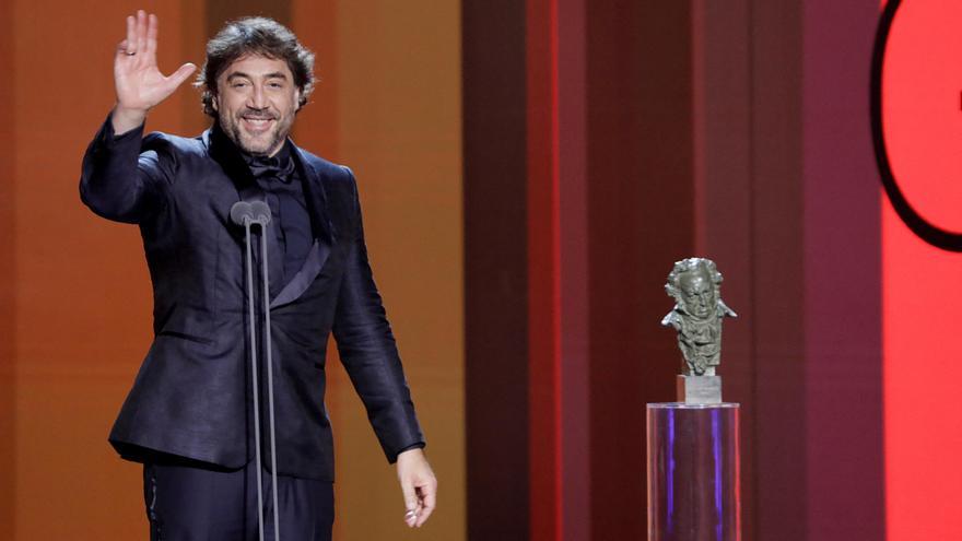 Javier Bardem recibe el Goya al mejor actor.