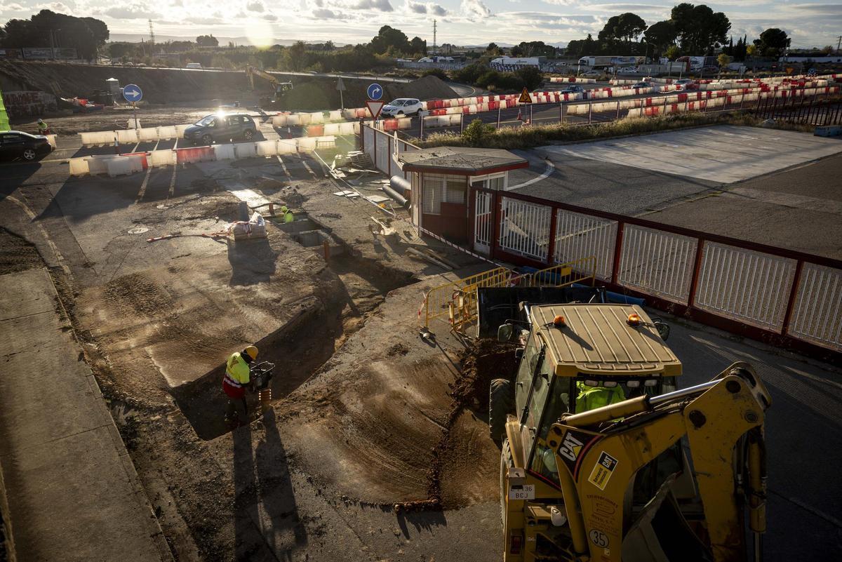 Zabja abierta en la N-232 junto a Utebo que ha obligado a cortar uno de los accesos al municipio.