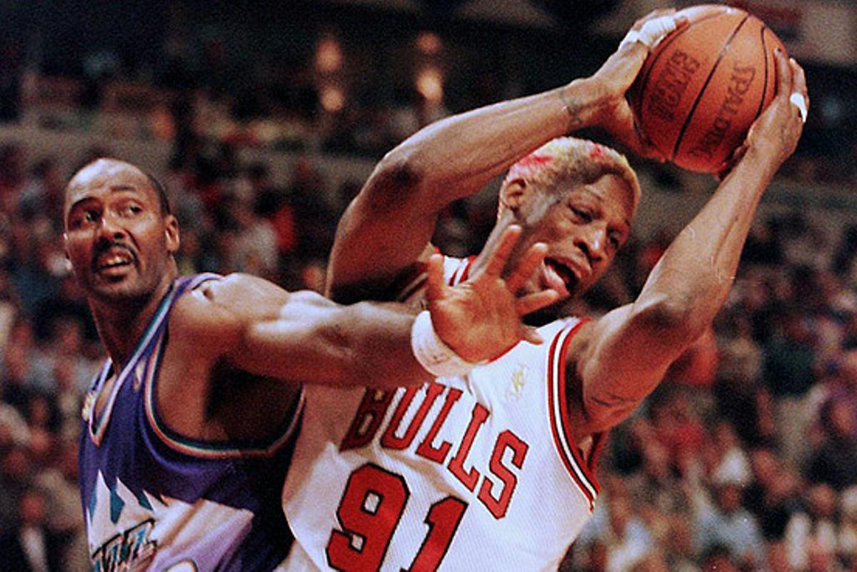 Rodman fue un fiero reboteador y ante figuras tan prominentes como Karl Malone