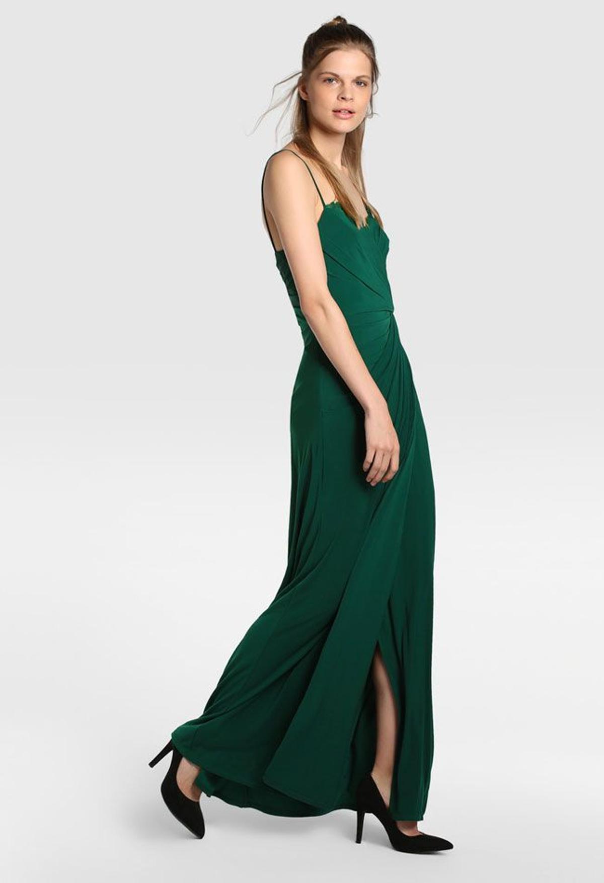Vera Wang for Tintoretto: vestido drapeado verde
