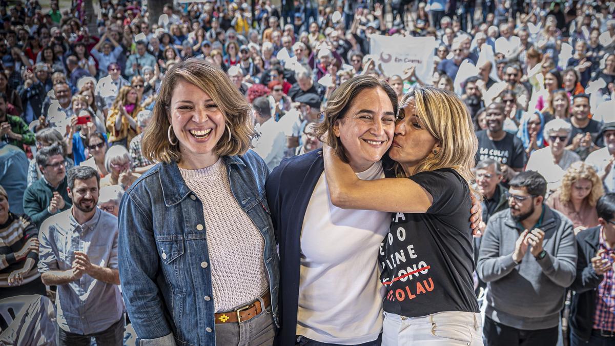 Acto electoral en Nou Barris de Ada Colau y Yolanda Díaz