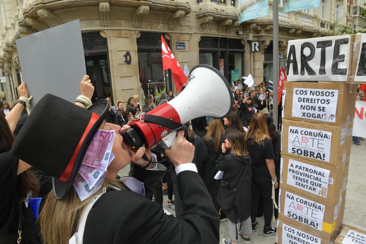 Nueva jornada de protesta en el sector textil de A Coruña