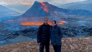 Así se ve el volcán de Islandia desde la casa de un futbolista español, Oliver Kelaart