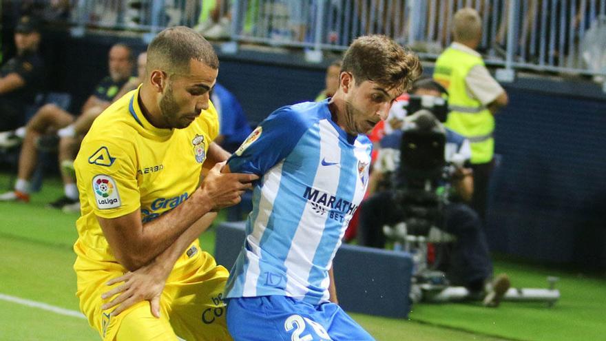 Álex Mula, en el partido contra la UD Las Palmas disputado en La Rosaleda.