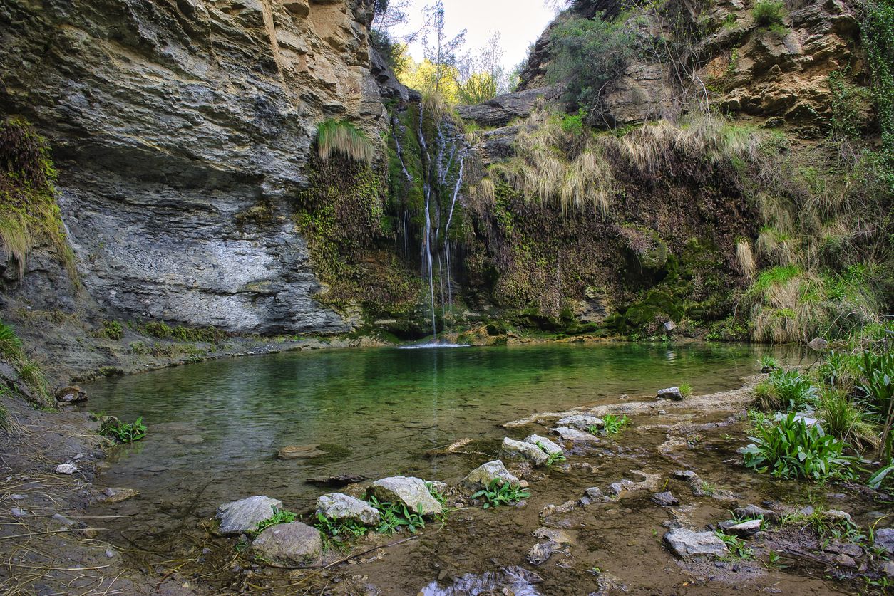 Paisaje junto al río en la localidad de Montanejos.