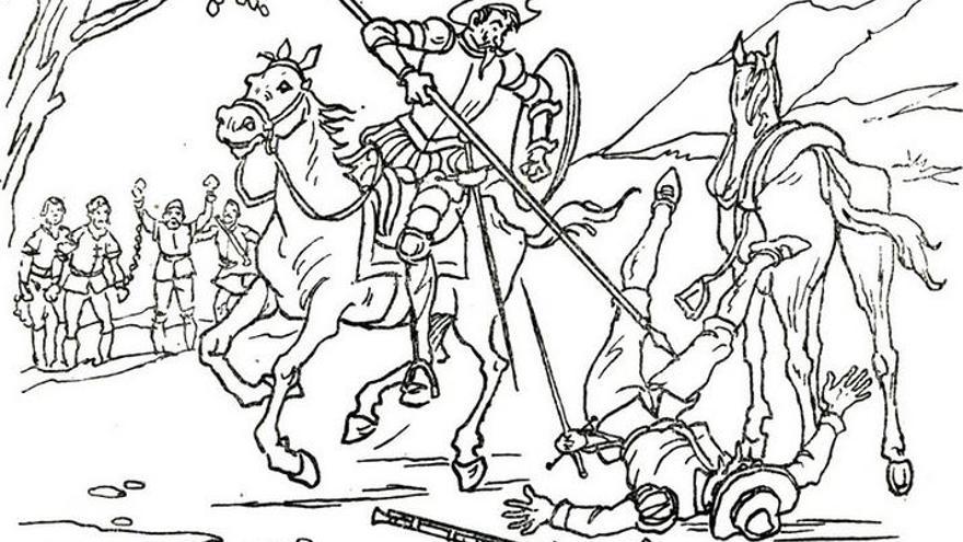 Liberación de los galeotes por Don Quijote.
