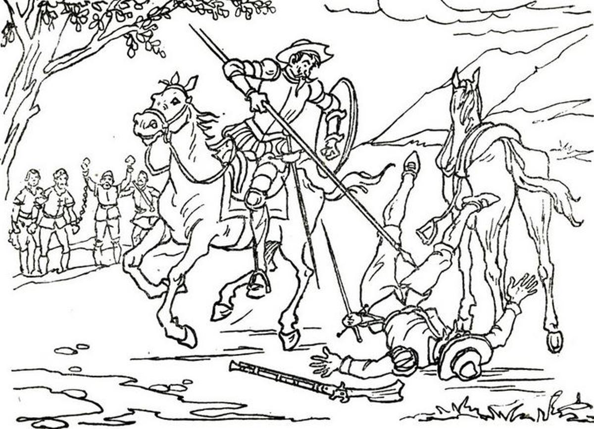 Liberación de los galeotes por Don Quijote.