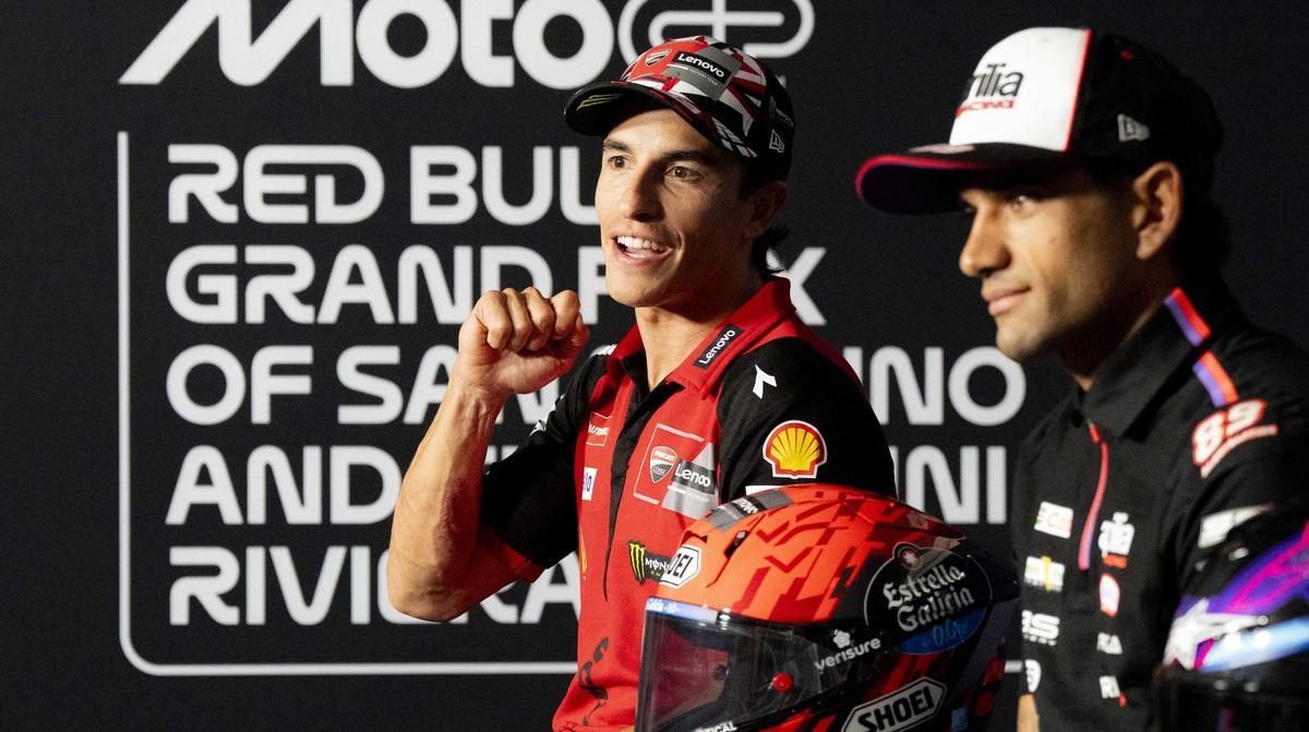 "Nadie me pone un cuchillo en el cuelo para que siga corriendo", dijo Marc Márquez, hoy, en Misano.