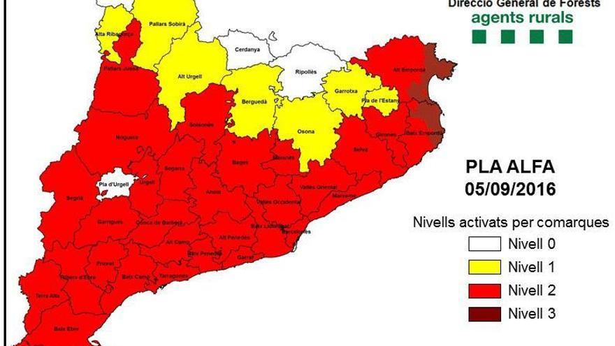L&#039;Alt i el Baix Empordà té fins a 39 municipis on el risc d&#039;incendi és extrem