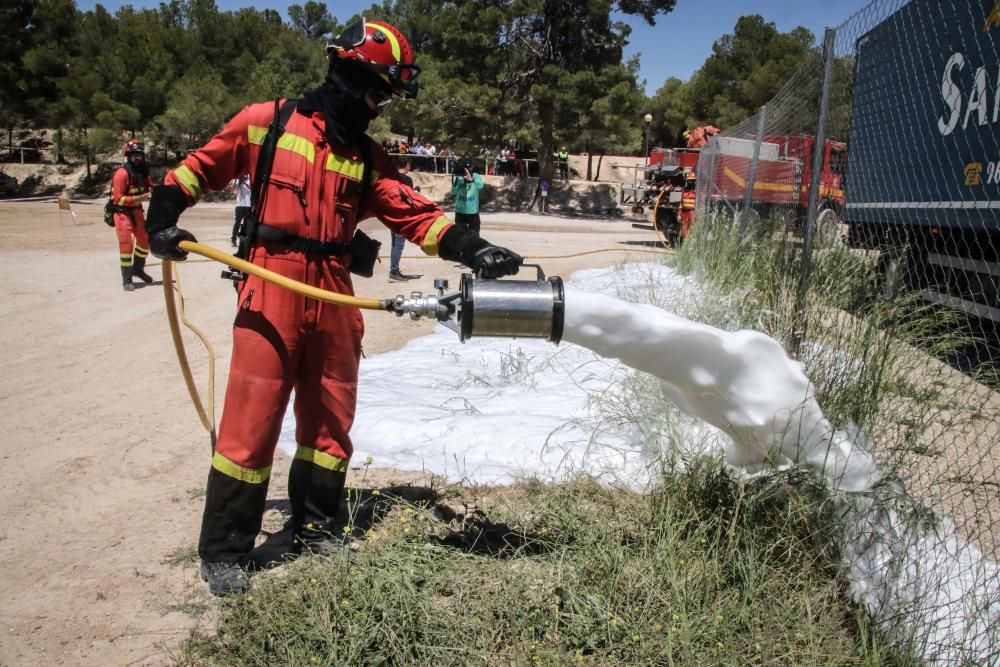 Simulacro de extinción de incendios en Alcoy