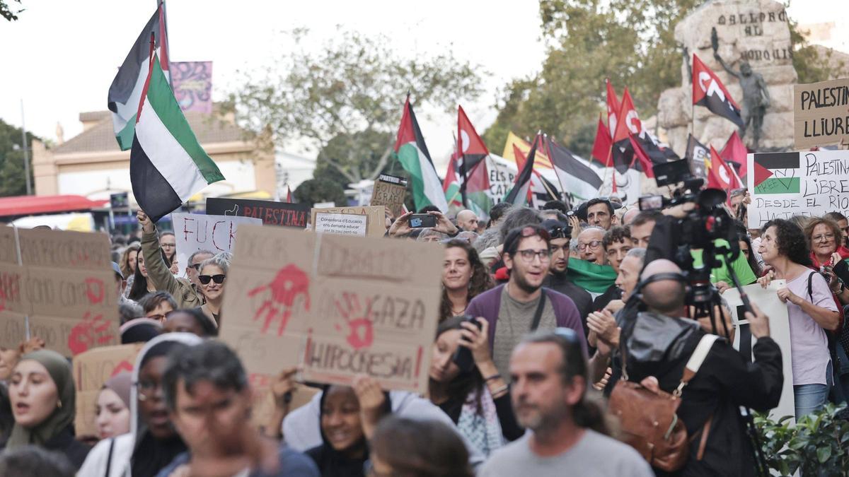Manifestación en Palma en apoyo a Palestina en octubre de 2025.