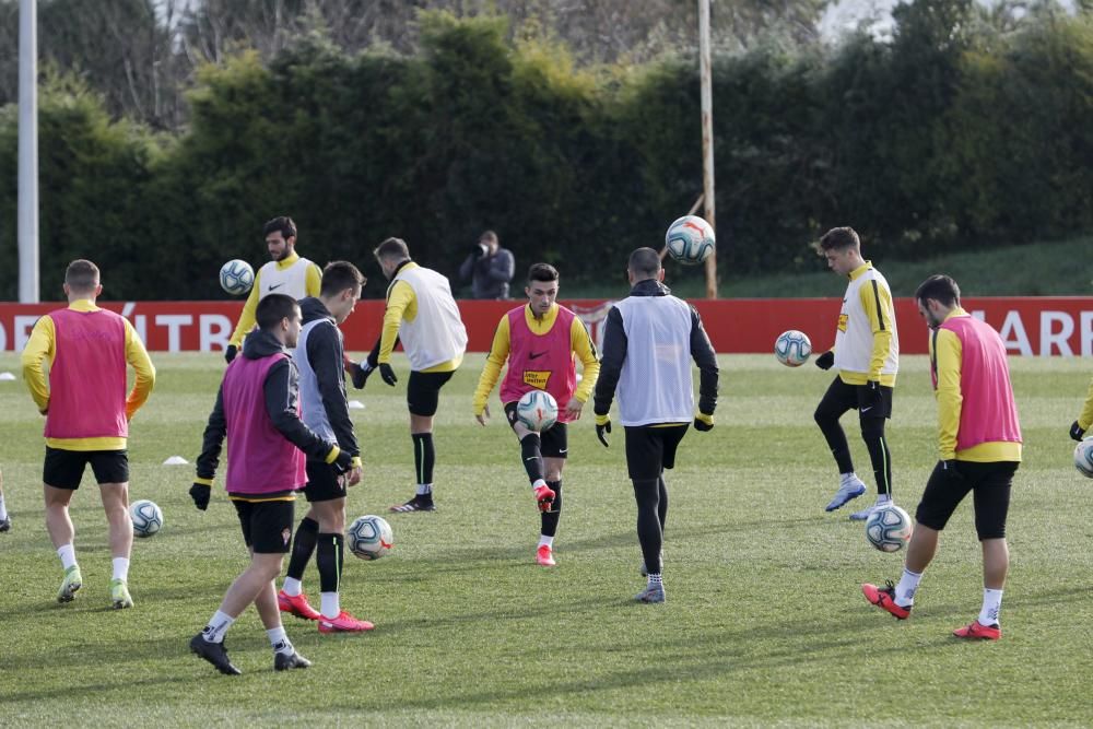 Entrenamiento del Sporting.