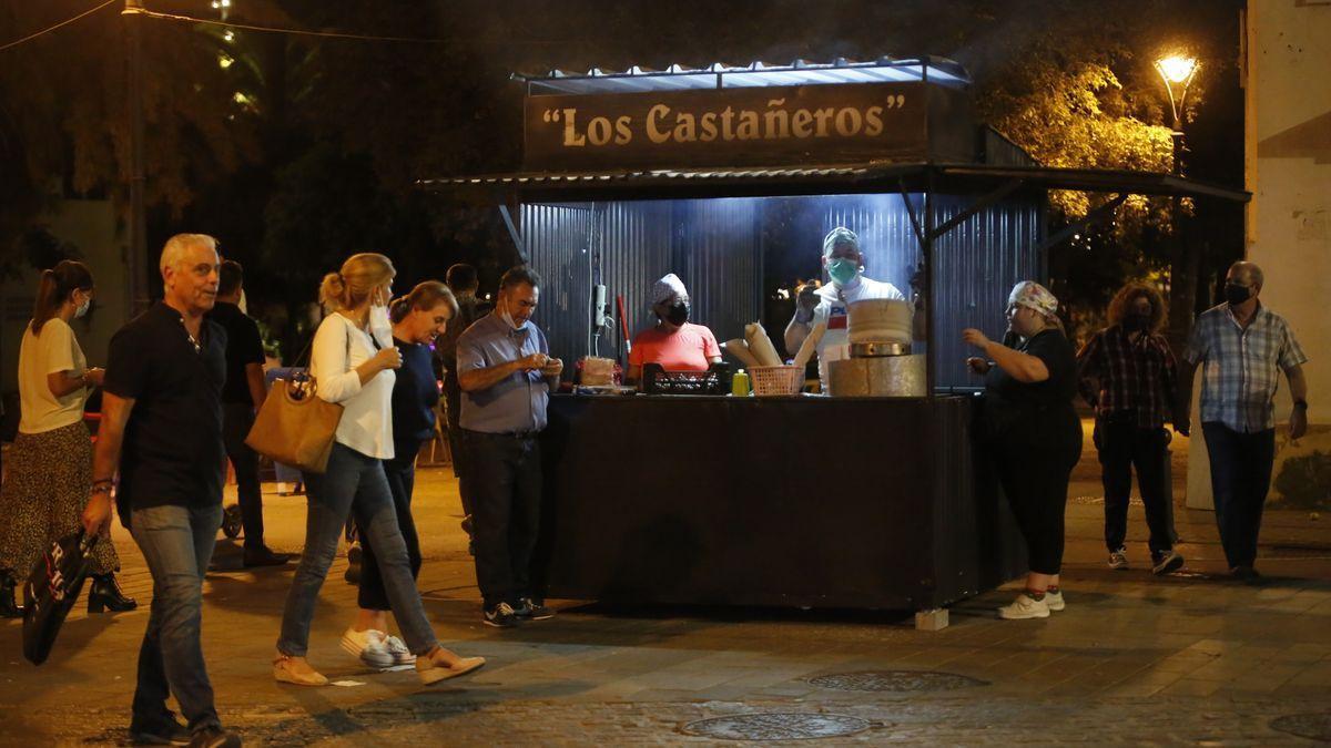 Puesto de castañas en Córdoba.