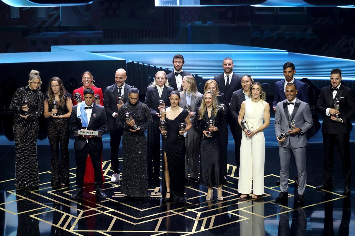 London (United Kingdom), 15/01/2024.- Awards winners on stage at the end of the Best FIFA Football Awards 2023 in London, Britain, 15 January 2024. (Reino Unido, Londres) EFE/EPA/NEIL HALL