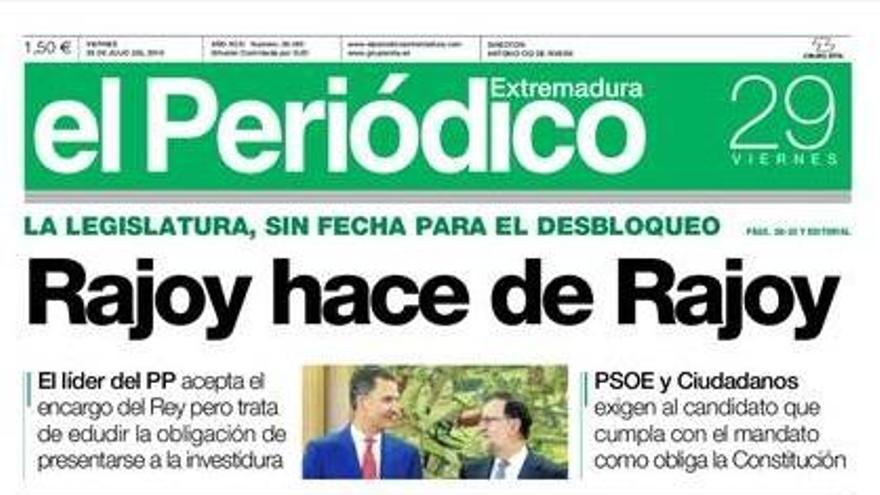 La portada de hoy de El Periódico Extremadura