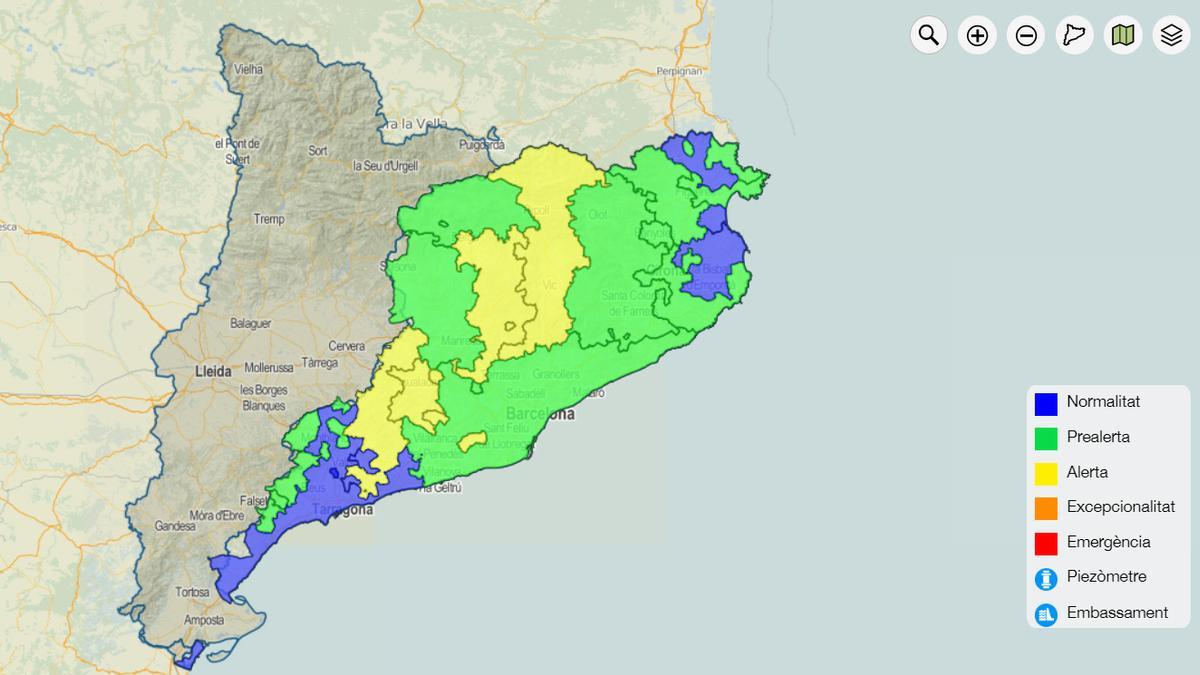 Situació dels punts més crítics pel que fa a reserves d&#039;aigua