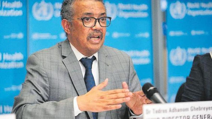 El etíope Tedros Adhanom Ghebreyesus, director general de la OMS, en la comparecencia de ayer.