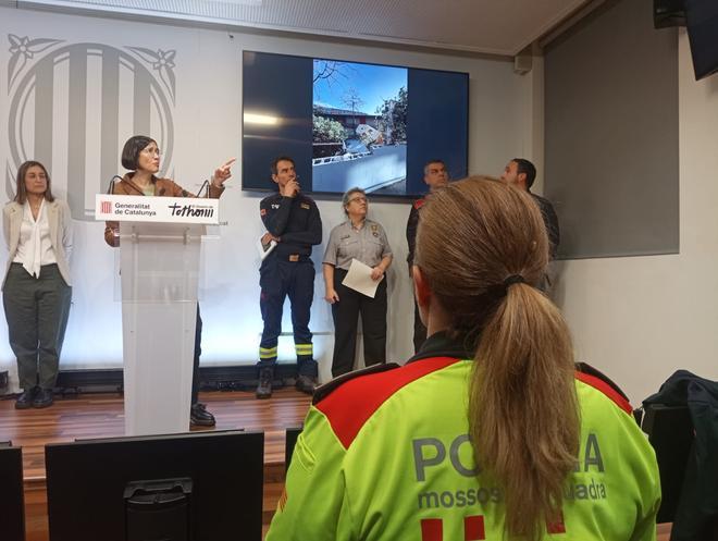La consellera Parlon explica los estragos del temporal de viento en Catalunya
