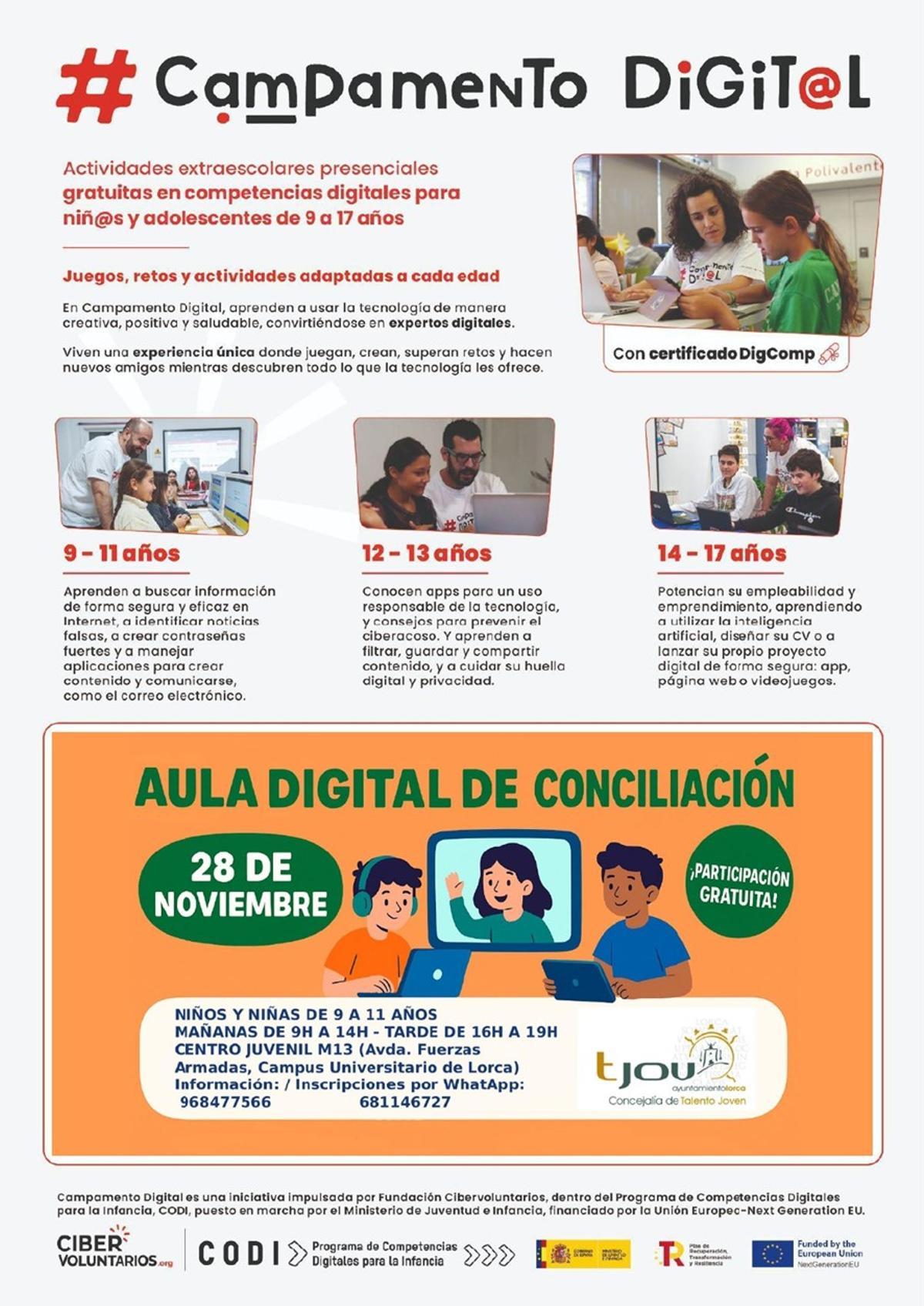 Cartel anunciador del 'Campamento Digital'.