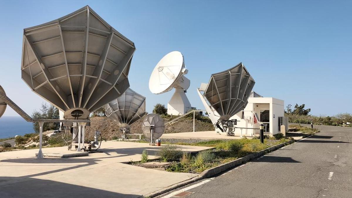 Centro Espacial de Canarias, en Maspalomas. La antena del fondo es la que detectó la señal.
