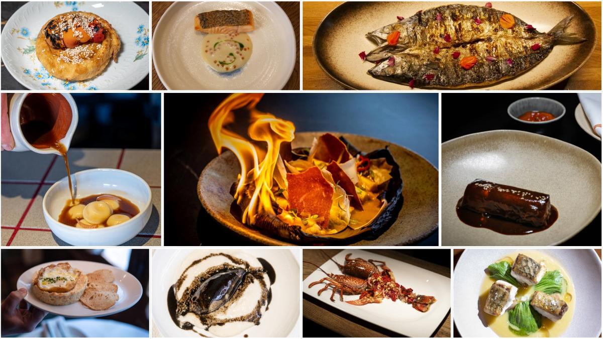 Algunos platos de los mejores restaurantes abiertos en Barcelona en 2024.