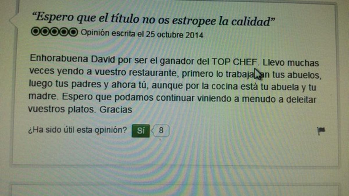 El comentario que reveló el vencedor de 'Top Chef' meses antes.