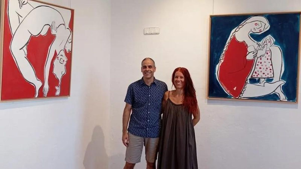 Albert Carol i Zina López, el dia de la inauguració de l'exposició 'Els cossos lloc', a Cadaqués.