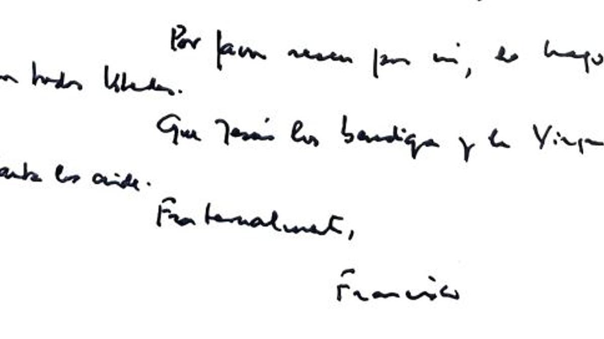 Fragmento de la carta escrita por el Papa en 2024.