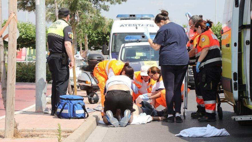 Un motorista de 68 años, en el Hospital General tras un accidente en la Avenida Lidón de Castelló