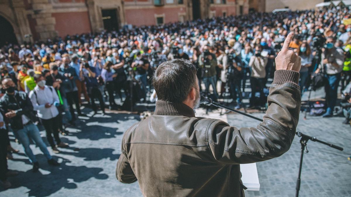 Santiago Abascal, en una visita a Murcia en marzo de 2021.